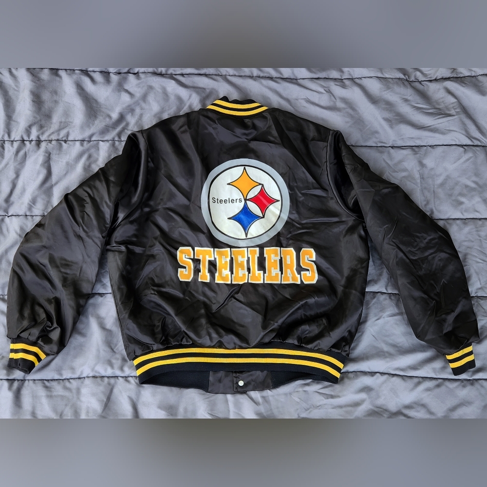 Vintage 80s Pittsburgh Steelers Satin Jacket